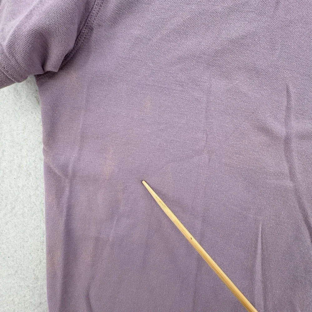 Banana Republic‎ Polo Shirt Mens XXL Purple Short Sleeve Cotton Elephant FLAW